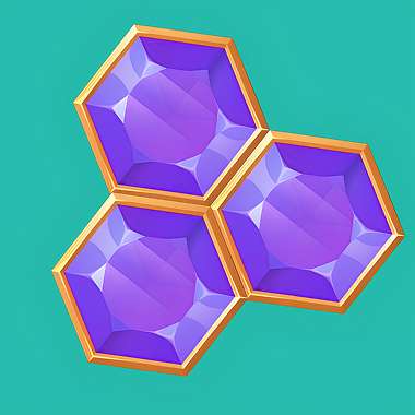 three purple gems