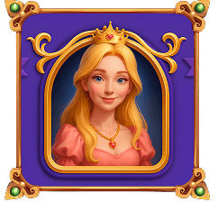 cute princess in a purple frame